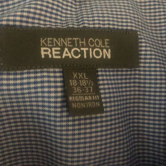 Kenneth Cole reaction size 2xl button up small checkered print 0016 - Picture 9 of 9